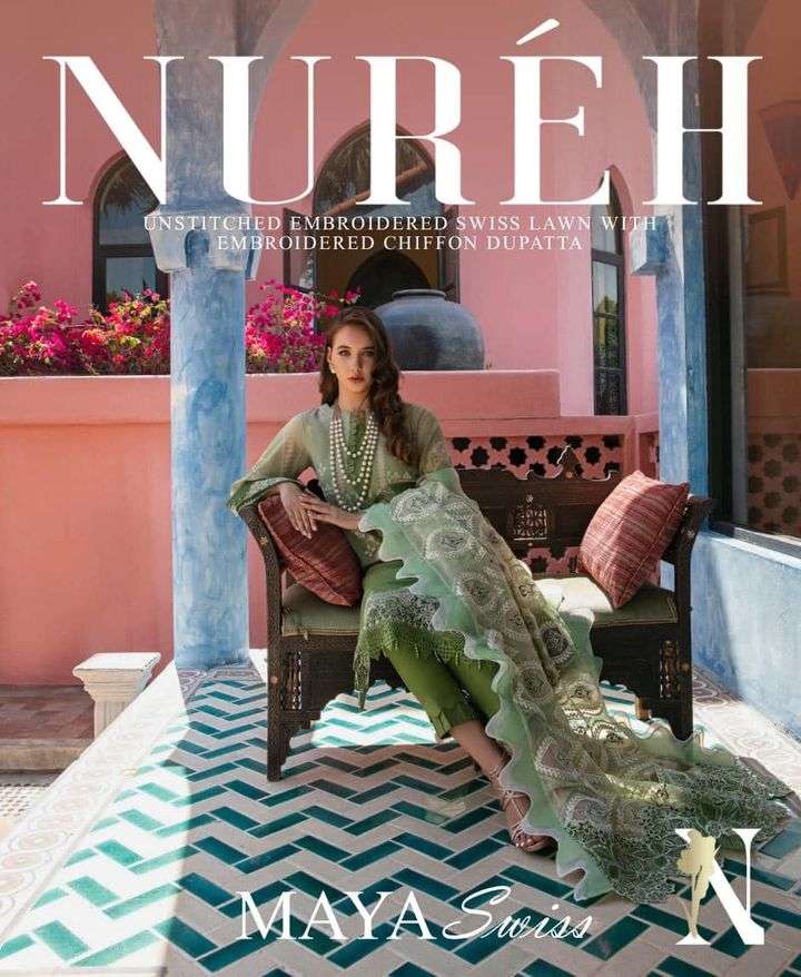 Nureh Maya Swiss Embroidered Lawn Collection 2023 